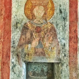Fresko der Hl. Agathe, St. Nikolaus, Matrei