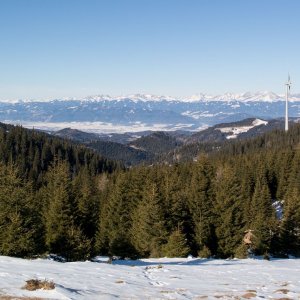 Blick vom Alten Almhaus Richtung Triebener Tauern.