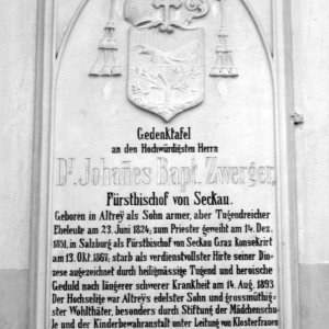 Gedenktafel Johann Baptist Zwerger in Altrei
