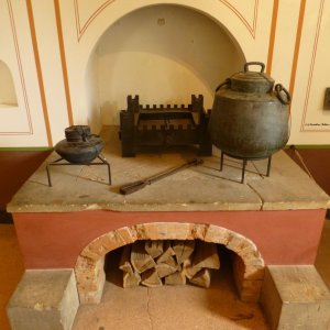 Die Culina im Pompejanum, die antike Küche.