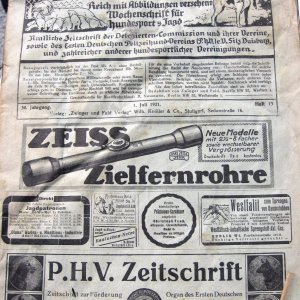 Jägerzeitung alt mit Werbeinseraten