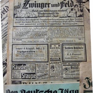 Jägerzeitung alt mit Werbeinseraten