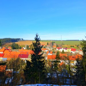 Schöne Aussicht auf Güntersberge im Harz.