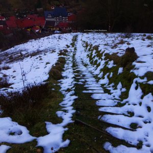 Abstieg von der Lutherbuche in Stolberg.