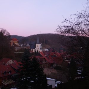abendlicher Rückweg von der Lutherbuche in Stolberg.