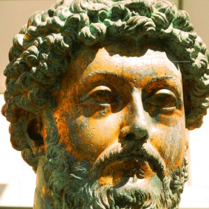 Die gewaltige Reiterstatue des römischen Kaisers Marcus Aurelius.