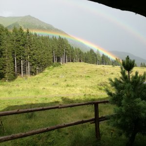 Doppelter Regenbogen am Sölkpass