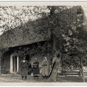 Porträt vor Bauernhaus