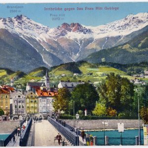 Innsbruck, Innbrücke gegen das Frau Hitt Gebirge