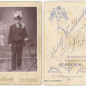 CdV-Portrait junger Mann, Atelier Mahlknecht, St. Pölten