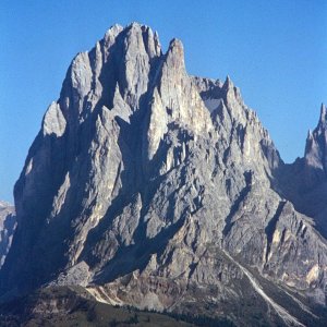 Langkofel von Nordwesten in den Südtiroler Dolomiten