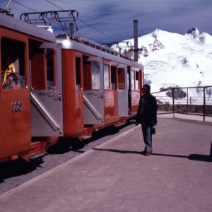 Gornergratbahn in der Bergstation
