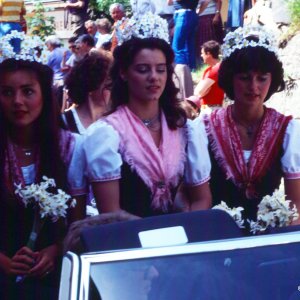 Narzissenfest 1983 - Narzissenkönigin und zwei Prinzessinnen - Bad Aussee
