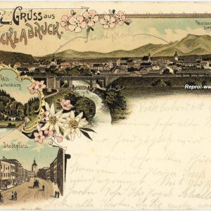 Gruss aus Vöcklabruck, Lithografie 1897