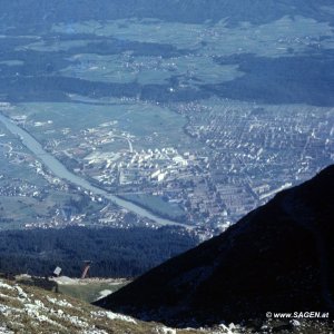 Innsbruck Blick von der Seegrube in die Reichenau um 1964/65