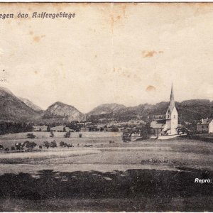 Schwoich gegen das Kaisergebirge, um 1910