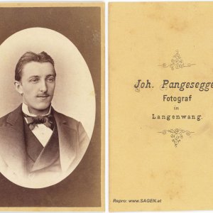 CdV Herrenporträt Atelier J. Pangesegger, Langenwang