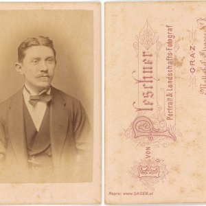 CdV Herrenporträt, Atelier Eduard von Pleschner, Graz