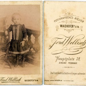 CdV Kinderporträt Atelier Ferdinand Wellisch, Waidhofen an der Thaya