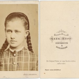 CdV Mädchenporträt Gebr. Bopp, Innsbruck