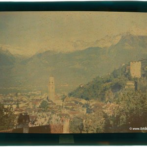 Meran, sehr frühe Farbaufnahme um 1908