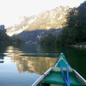 Traun Mündung in den Traunsee bei Ebensee