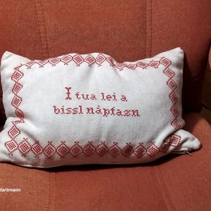 Gestickter Spruch