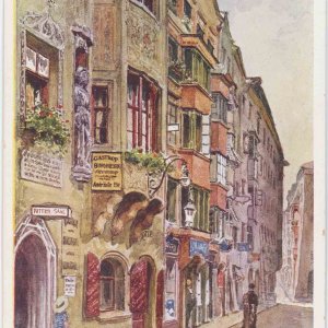 Innsbruck - Hofgasse, Künstler Postkarte