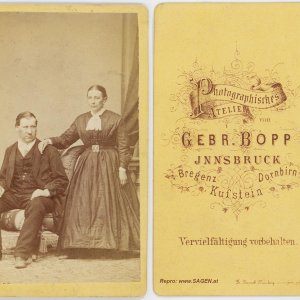 CdV Porträt Ehepaar Atelier Gebrüder Bopp Innsbruck