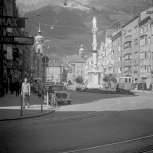 Innsbruck, Maria-Theresien-Straße, Straßenbahn 1960