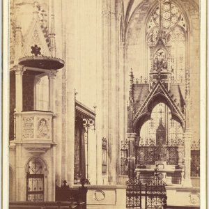 Heiligenkreuz, Gotischer Chor mit Kanzel