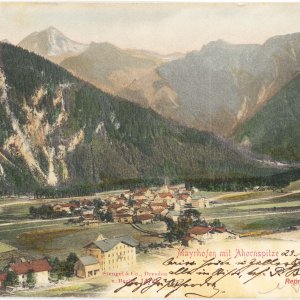 Mayrhofen mit Ahornspitze im Zillertal um 1905