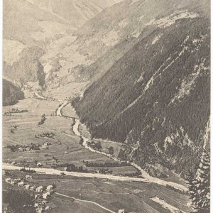 Mayrhofen im Zillertal aus der Vogelschau 1912