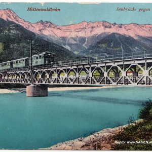 Mittenwaldbahn, Innbrücke gegen die Nordkette