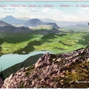 Salzkammergut. Talblick vom Schober bei Thalgau - Mondsee - St. Gilgen