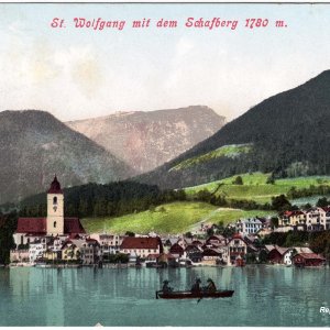 St. Wolfgang mit dem Schafberg im Jahr 1906