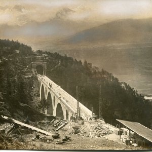 Vorberg Viadukt während des Baus