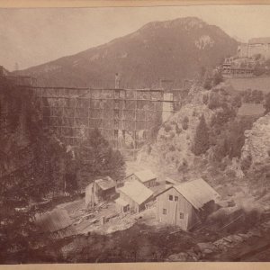 Trisannabrücke in der Bauphase 1883