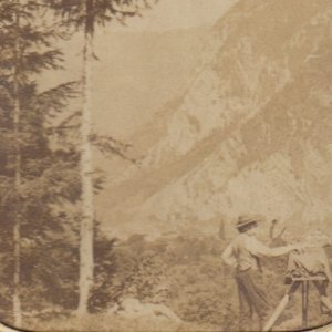 Fotograf beim Fotografieren bei Grindelwald 1860-1865 Ausschnitt