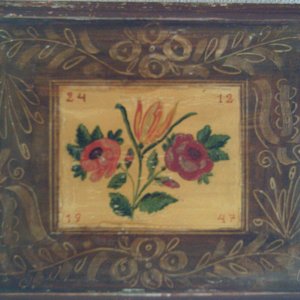 1947 ADA HOCHSTETTER Bad Aussee BLUMENBILD Bauernmalerei Bild Weihnachten 2