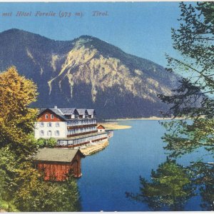 Plansee mit Hotel Forelle um 1910