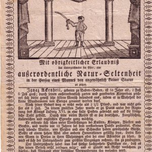 Schausteller Anzeige Innsbruck  ca. 1820