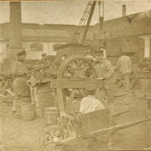 Eisenbahnwerkstatt oder Fabrik um 1858