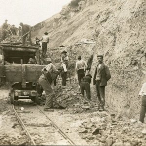 Bau Mittenwaldbahn auf Tiroler Seite
