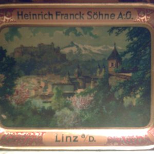 Franck Söhne Linz Werbetablett Salzburg um 1930
