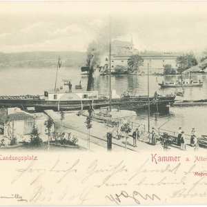 Dampfschiff Landungsplatz Kammer am Attersee 1898