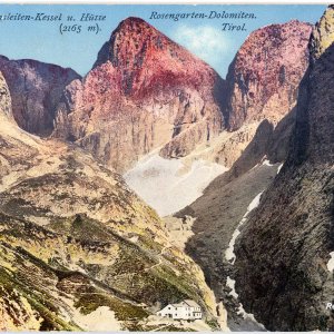 Grasleitenkessel und Grasleitenhütte, Rosengarten, Dolomiten