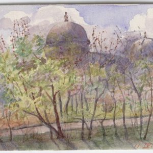 Universitäts Sternwarte Wien Aquarell 11. IV. 1910 Nachlass Hochstetter-Sch