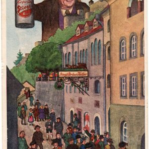 Werbung Stiegl Bräu Keller, 1930er Jahre