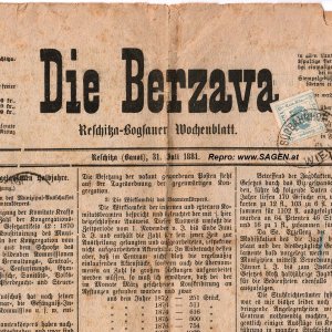 Zeitung von gestern - Die Berzava 31. Juli 1881